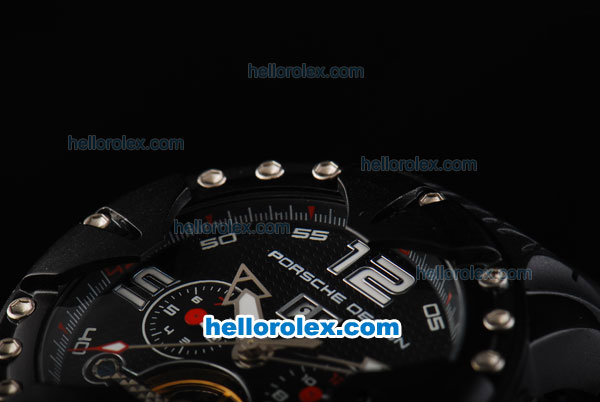 Porsche Design Classic Tourbillon Automatic Movement PVD Case and Bezel with Black Dial - Click Image to Close